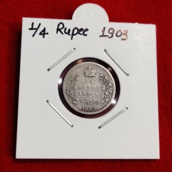 1/4 Rupee Silver Coin Edward VII 1903