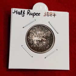Half Rupee Silver Coin Victoria Empress Year 1887