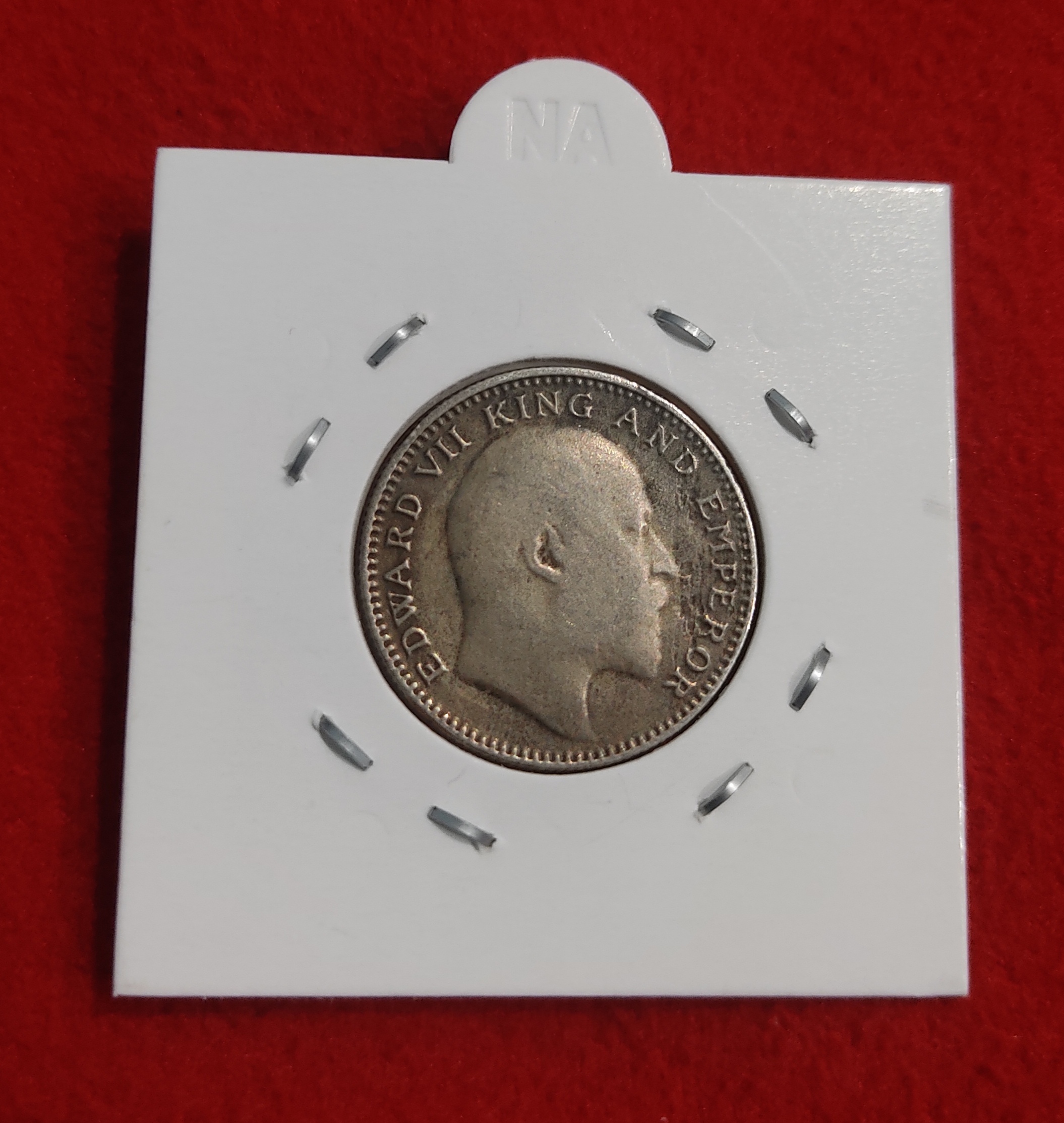 Half Rupee Silver Coin Edward VII Year 1906 Calcutta Mint