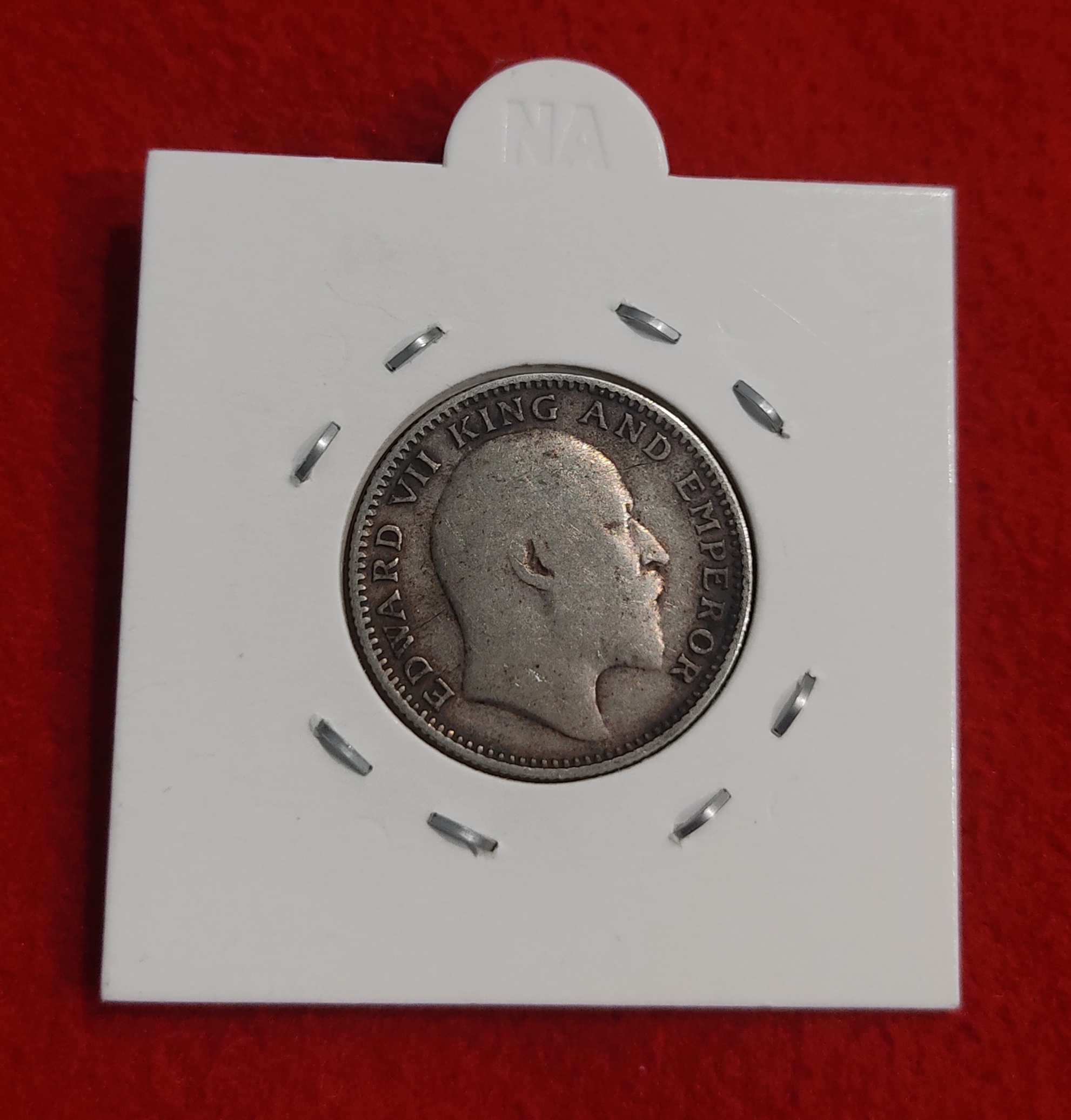 Half Rupee Silver Coin Edward VII 1906 Calcutta Mint