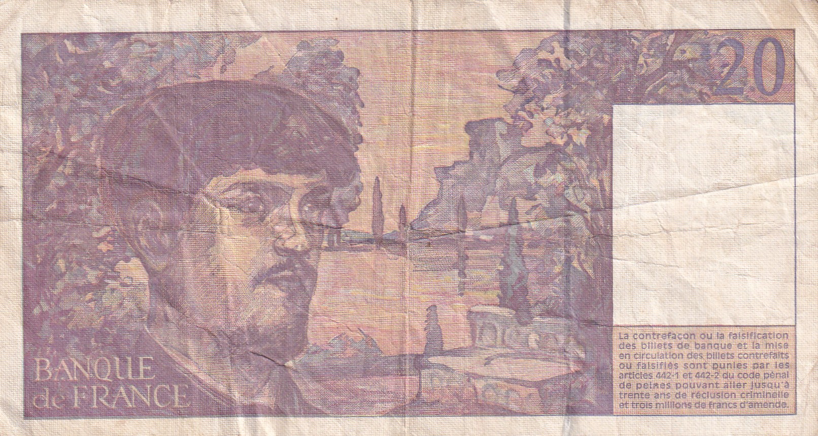 France 20 Francs – Debussy Rare Bank Note