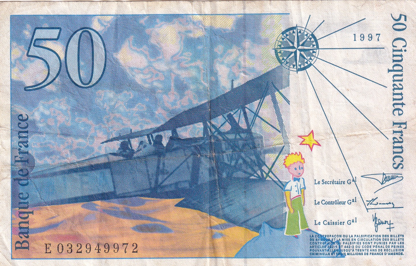 France 50 Francs (Antoine De Saint-Exupery) Bank Note