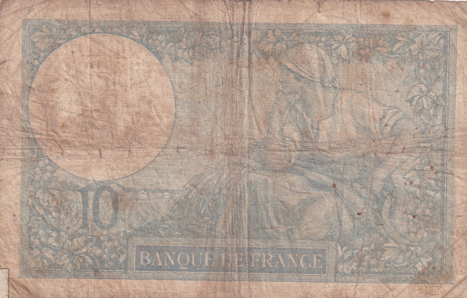 France 10 Francs 1939 Series Rare Note Normally Repaired