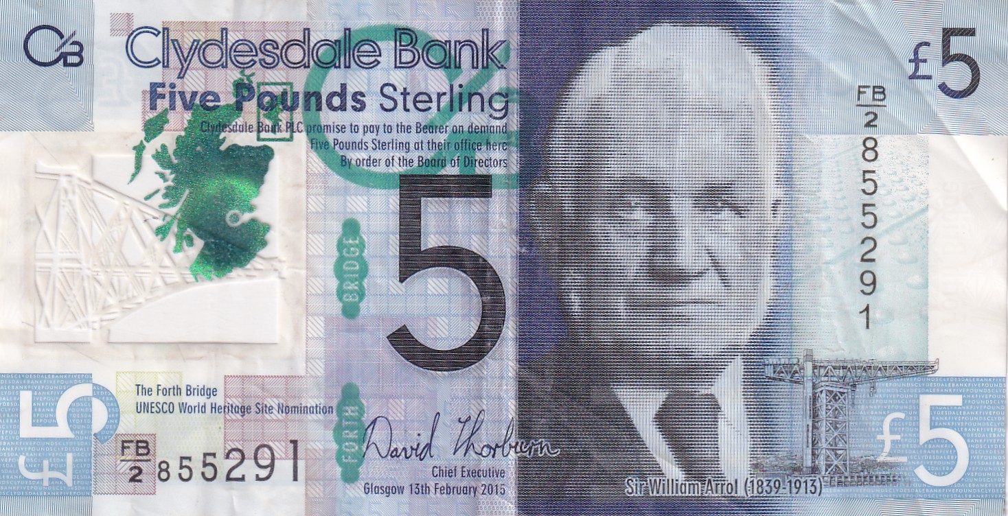 Scotland 5 Pound 2015 Polymer Note