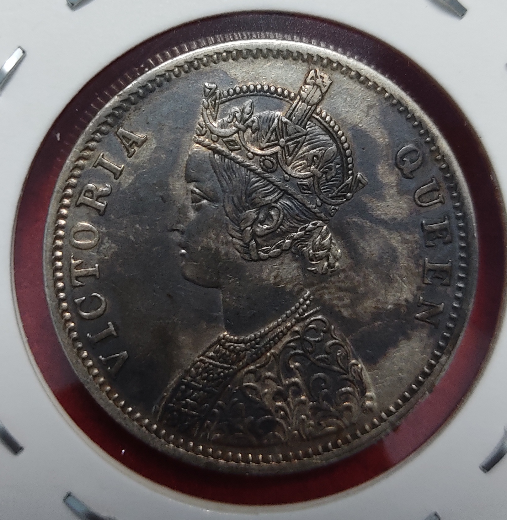 One Rupee Coin Victoria Queen 1874 Bombay Mint