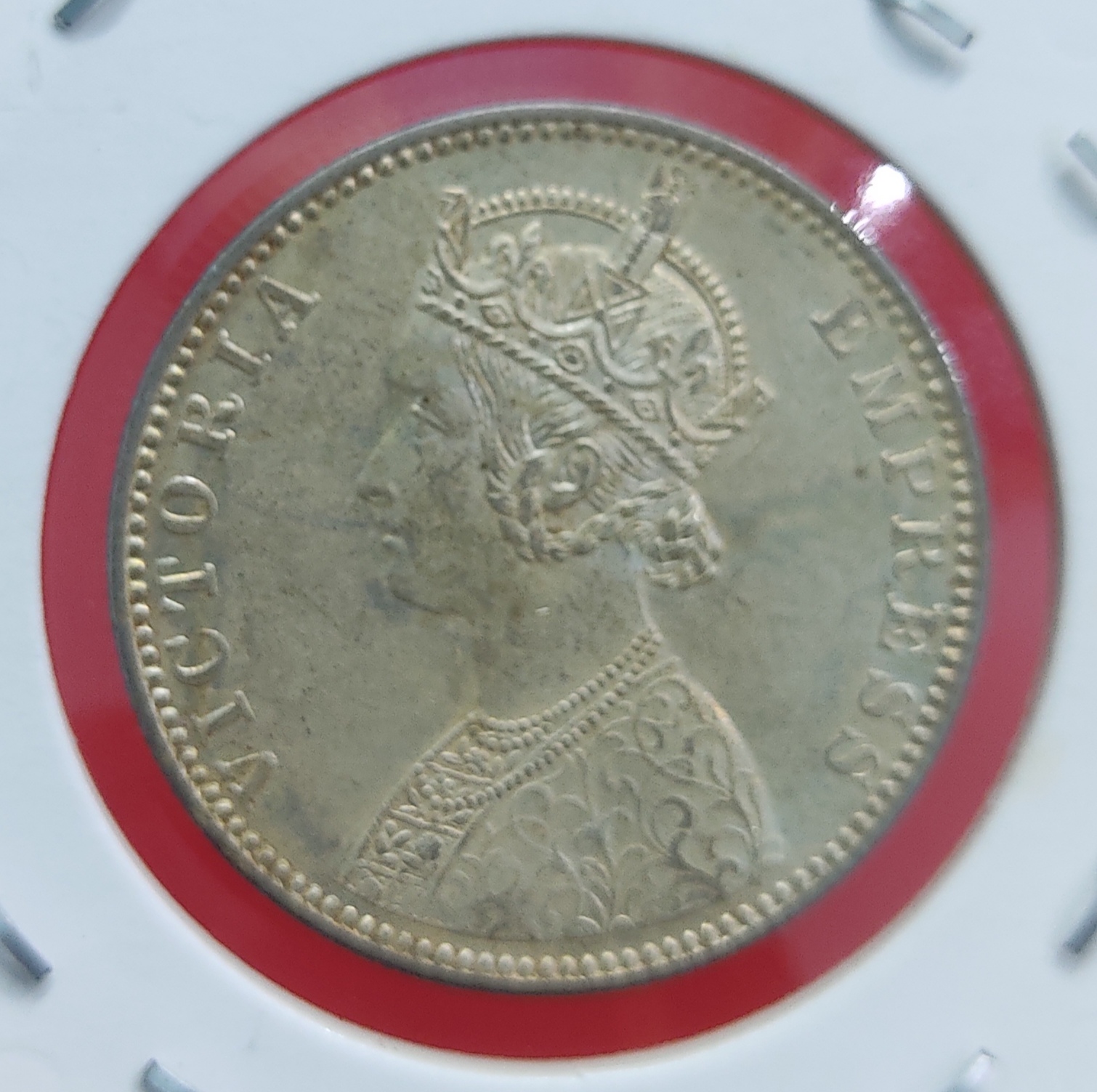 One Rupee Silver Coin Victoria Empress 1890 Bombay