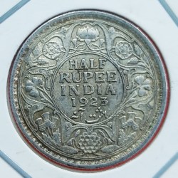 Half Rupee Silver Coin George V 1923 Calcutta Mint