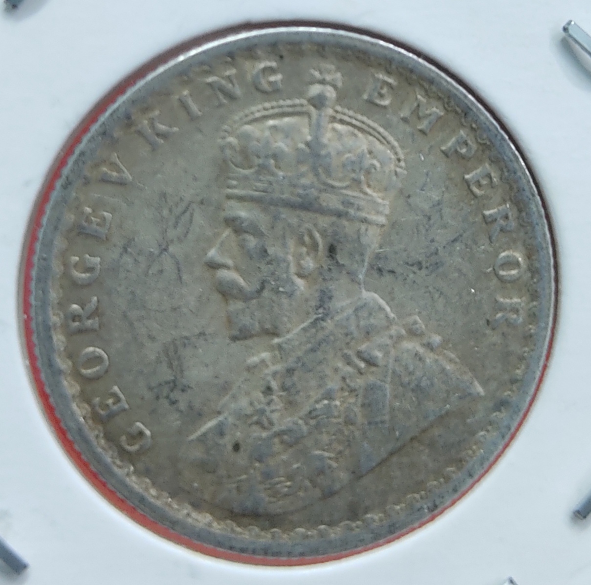 Half Rupee Silver Coin George V 1923 Calcutta Mint