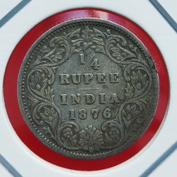 1/4 Rupee Victoria Queen 1876