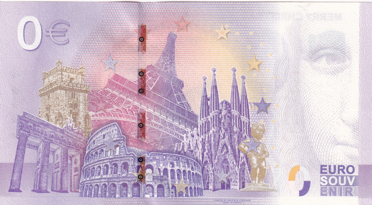 Malta O Euro Merry Christmas UNC Note