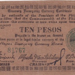 Philippines 10 Pesos 1944 Series Rare Note