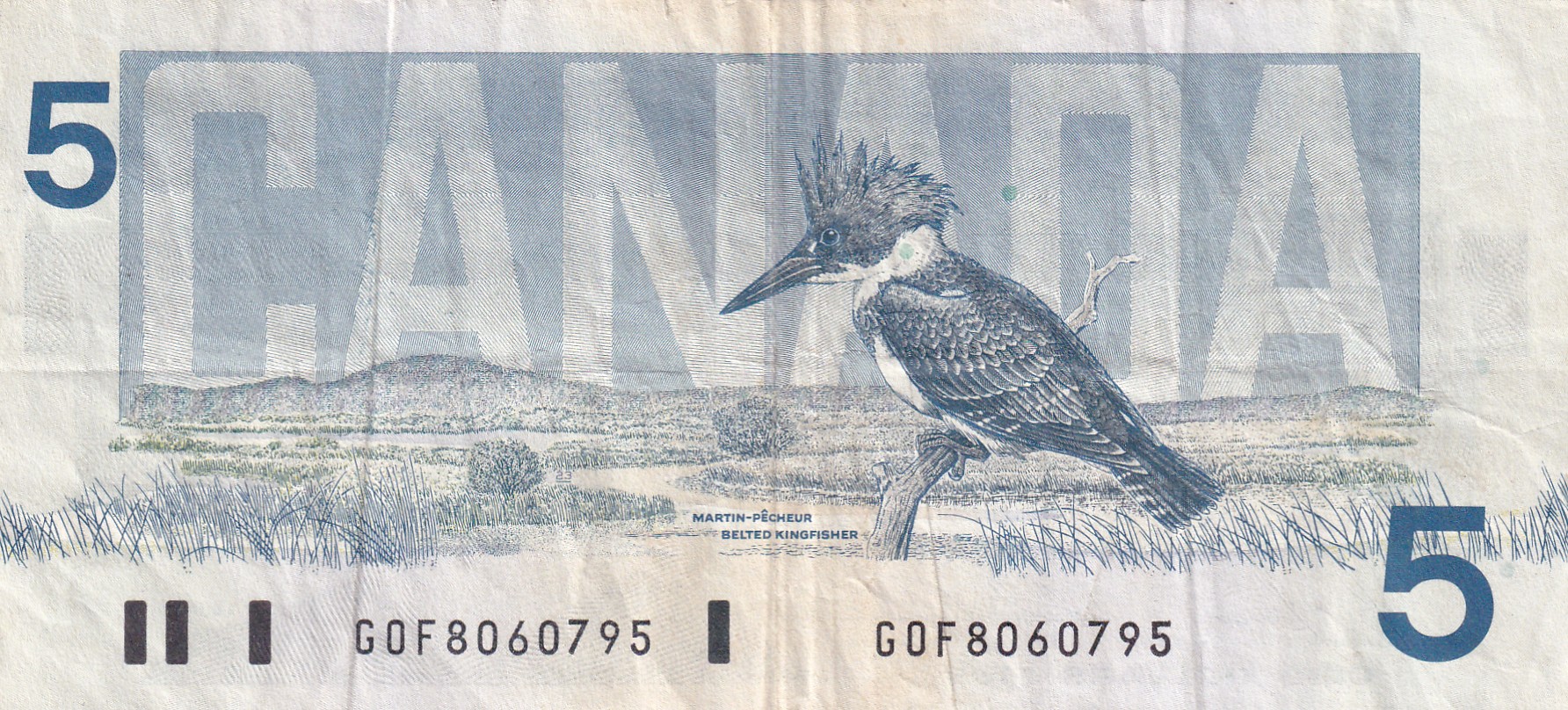 Canada 5 Dollar Old Issue Ottawa 1986 Series Rare Note