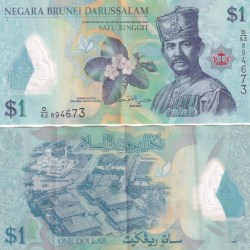 Brunei 1 Ringgit Polymer Rare Note#Q