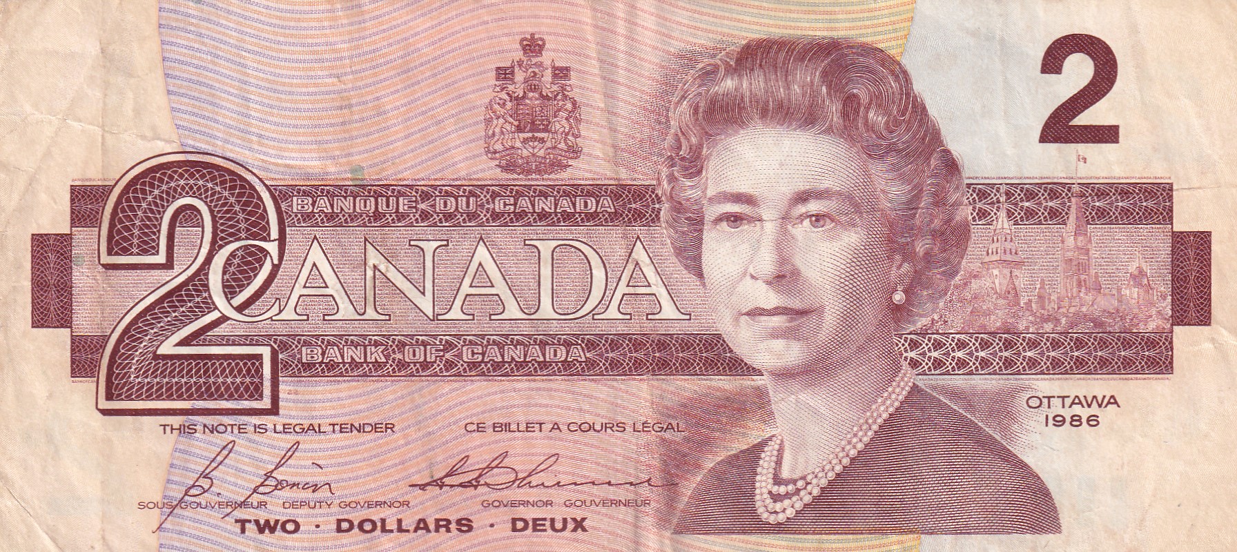 Canada 2 Dollars Rare lowest price Note