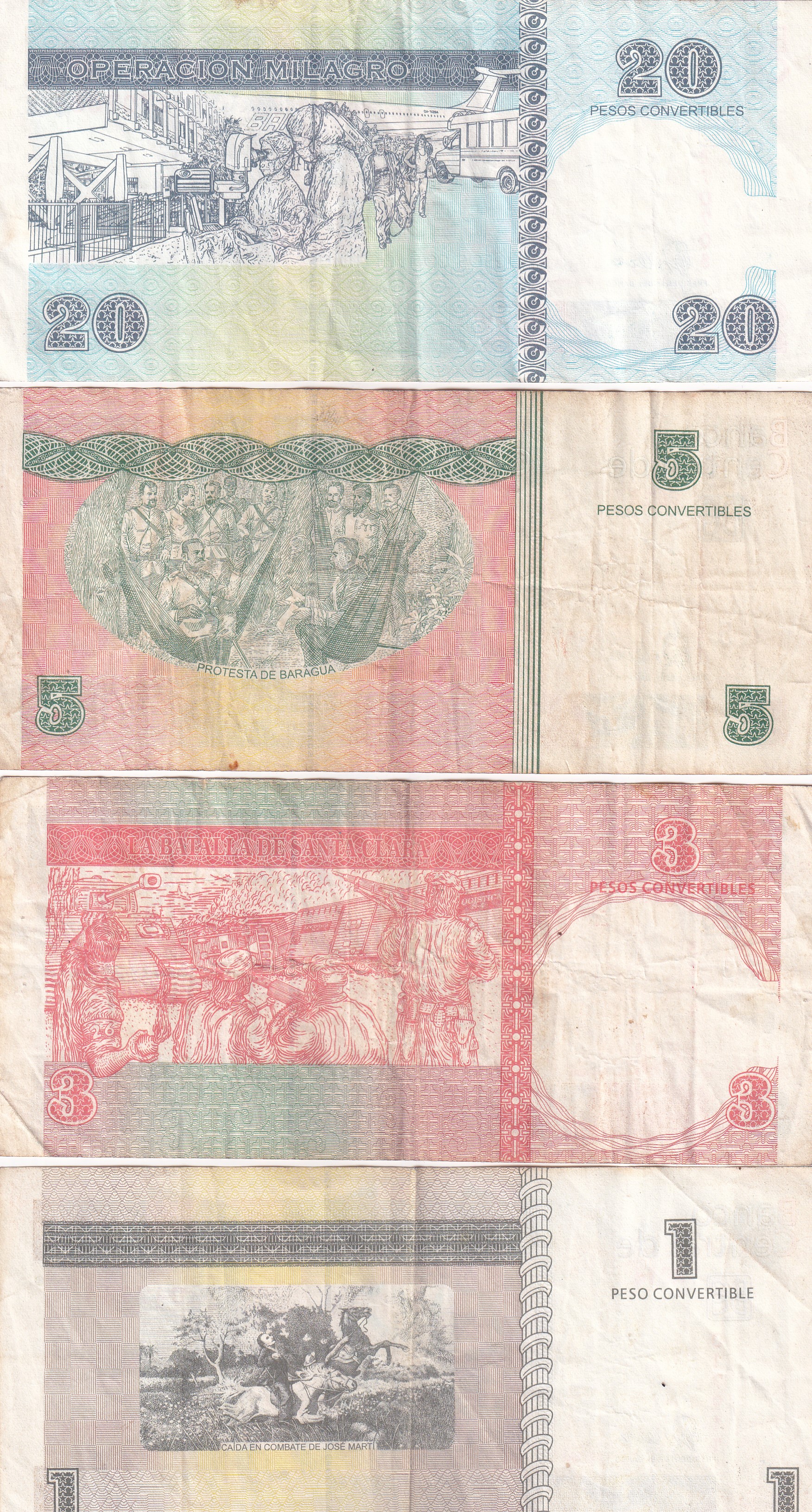 CUBA 4 PCS Set Extermaly Bank Note Set
