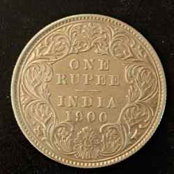Silver British India Victoria empress Denominaton 1₹ Year 1900 same and similar piece available
