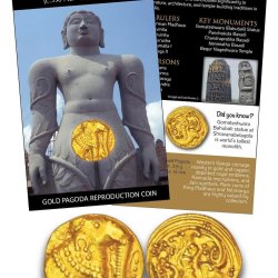 🟡 THE WESTERN GANGAS – GOLD PAGODA REPRODUCTION COIN WITH BEAUTIFUL FOLDER PACKAGING