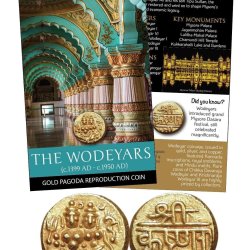 🟡 THE WODEYARS – GOLD PAGODA REPRODUCTION COIN WITH BEAUTIFUL FOLDER PACKAGING