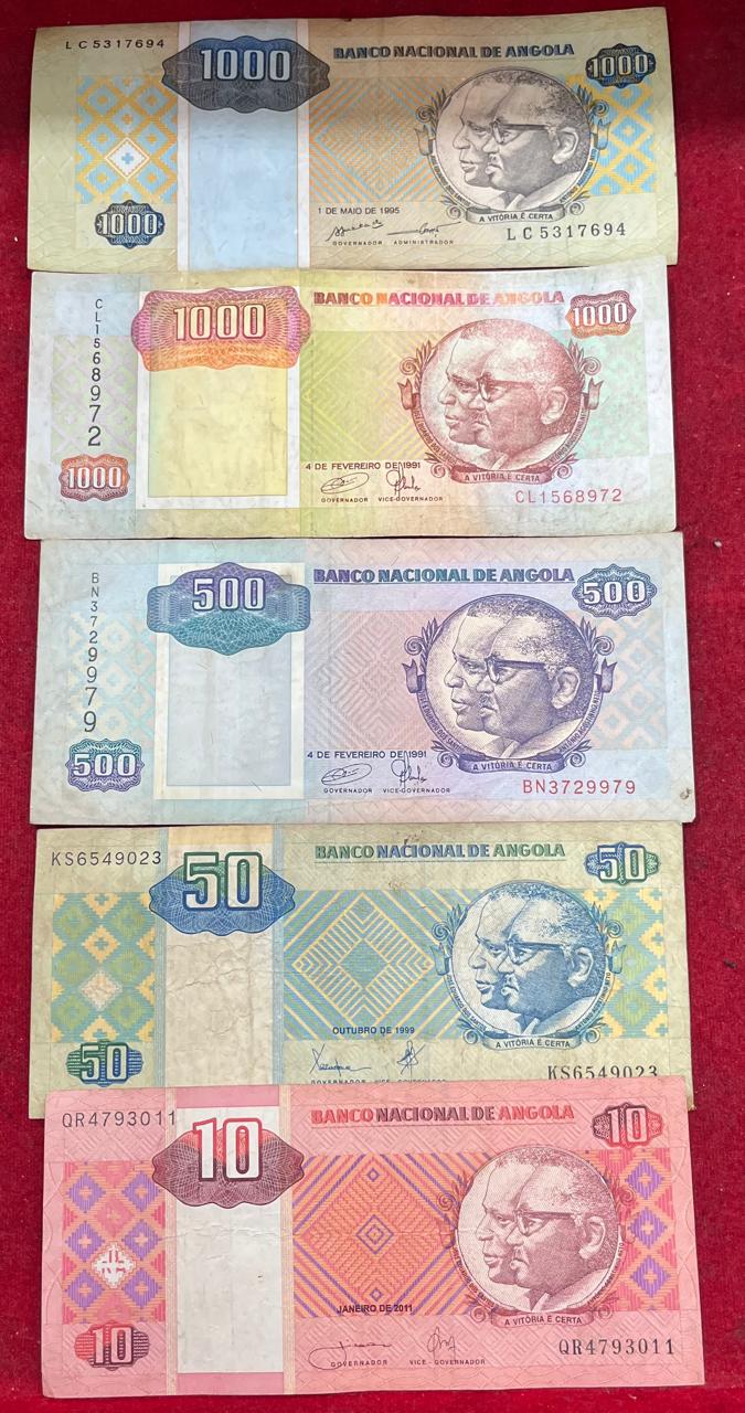 Angola ( 13 PCS Different ) Old Issue Note Set