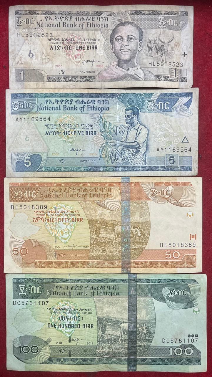 Ethiopia (4 PCS Differnt ) Old Issue Note Set