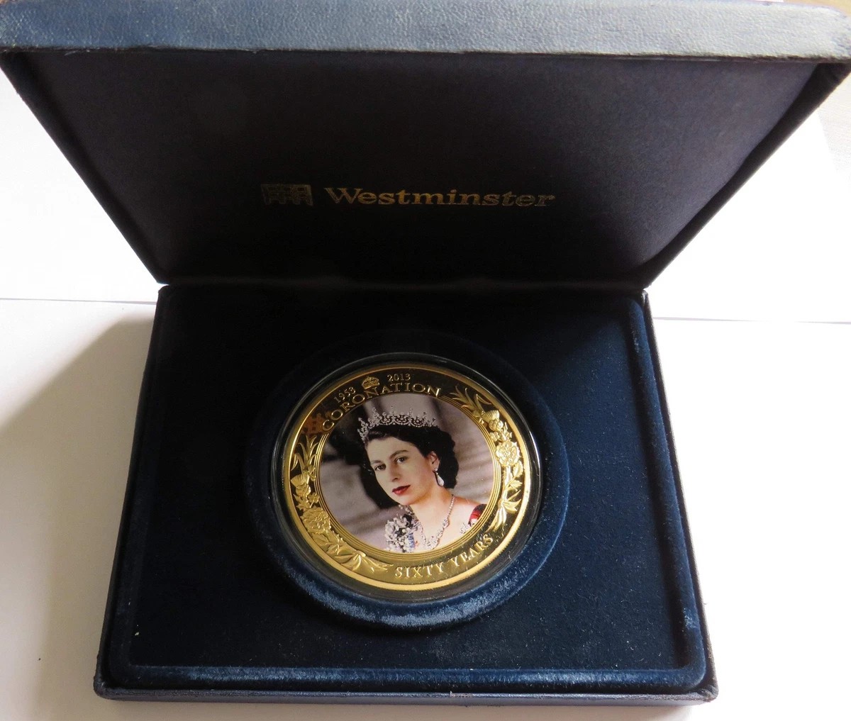 Cook Islands 5 Dollars 2013 - Elizabeth II Coronation Jubille (Weight 145g) Coloured coin with capsule and box