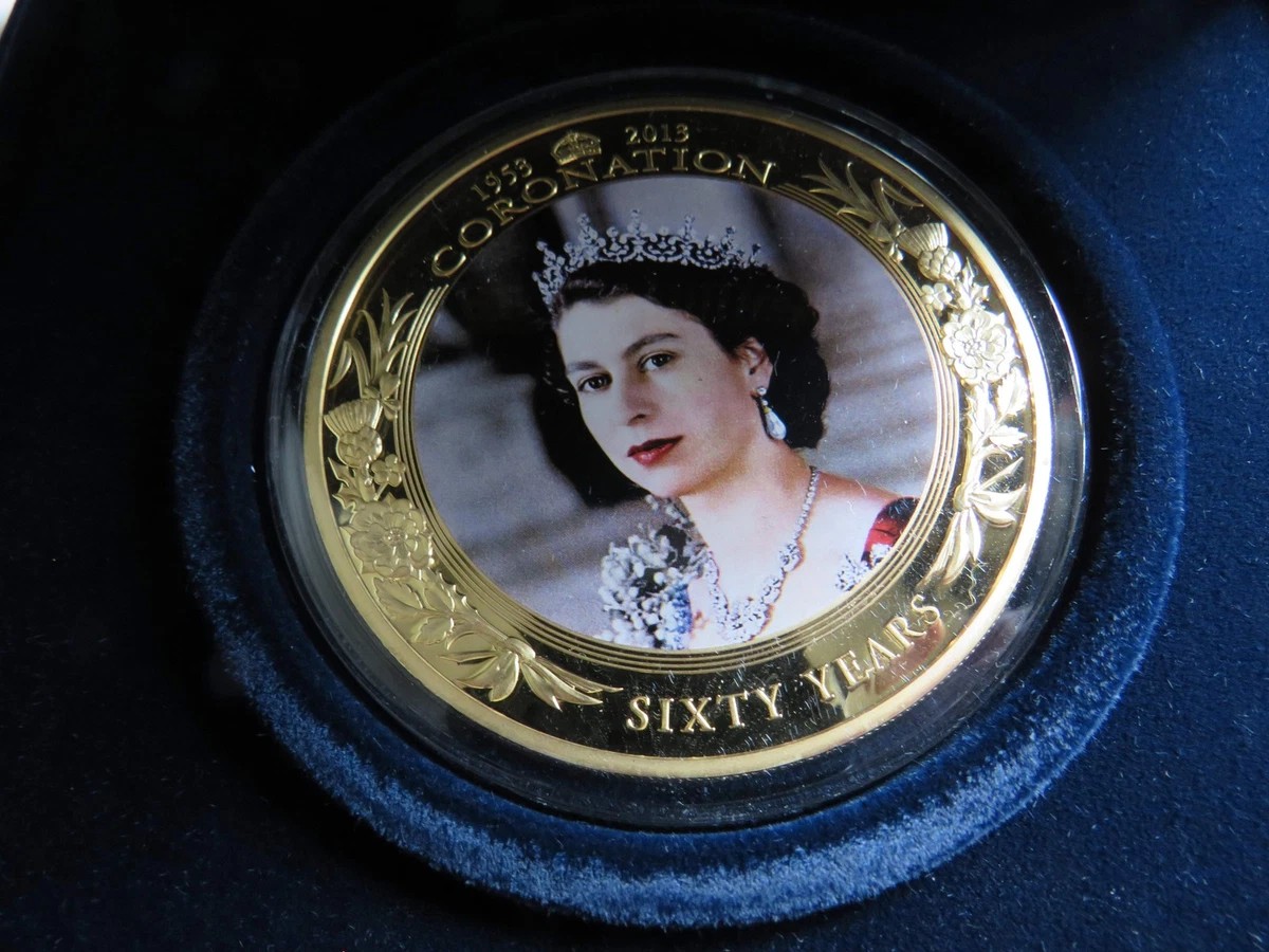 Cook Islands 5 Dollars 2013 - Elizabeth II Coronation Jubille (Weight 145g) Coloured coin with capsule and box