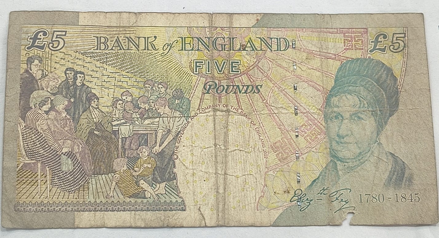 England 5 Pounds Elizabeth Bank Note as PER Image