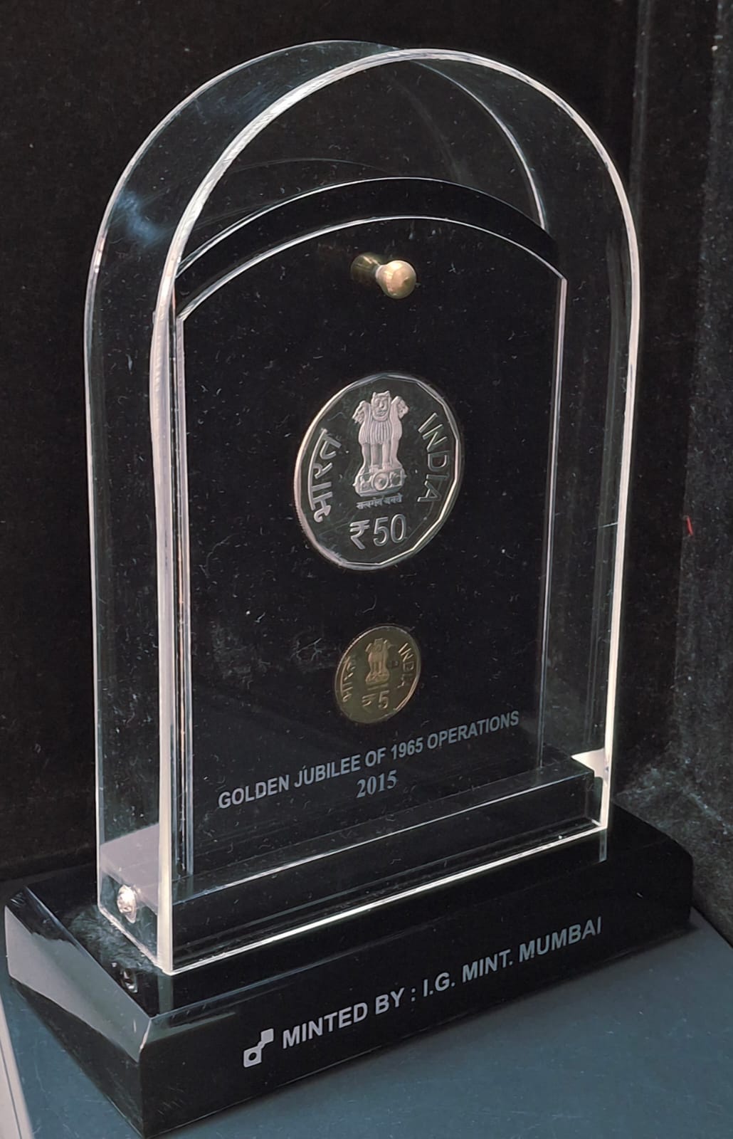 Extremely Rare 5 and 50 Rupees Golden Jubilee of 1965 Operations 2015 VIP Coin Set 2 Commemorative Coins 
