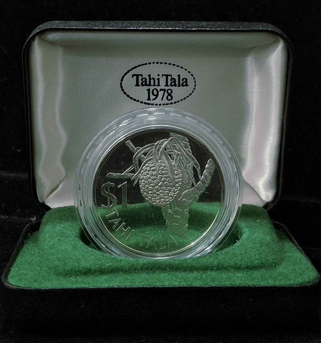 New Zealand › Tokelau 1 Tala 1978 - Elizabeth II Breadfruit Silver (Weight 27.22 g) Rare Coin Beautiful Capsule with BOX