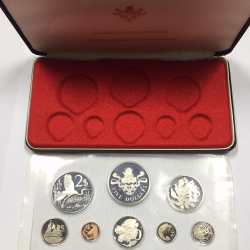 1974 Cayman Islands Queen Elizabeth II Proof Set of 8 Coins 4 are Silver