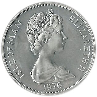 Isle of Man 1976 Rare 1 Crown - Elizabeth II Bicentenary of American Independence Composition Silver (.925) Weight 28.28 g Pobjoy Mint Beautiful BOX