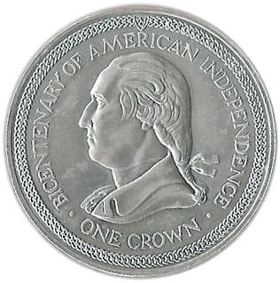 Isle of Man 1976 Rare 1 Crown - Elizabeth II Bicentenary of American Independence Composition Silver (.925) Weight 28.28 g Pobjoy Mint Beautiful BOX