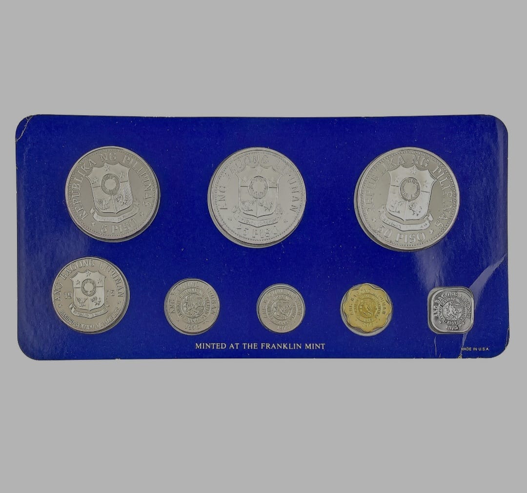 Philippines 1975 (2 Silver + 6) Coins Rare Minted by Franklin Mint Very Beautiful 8 Coins Set {SEE Description}