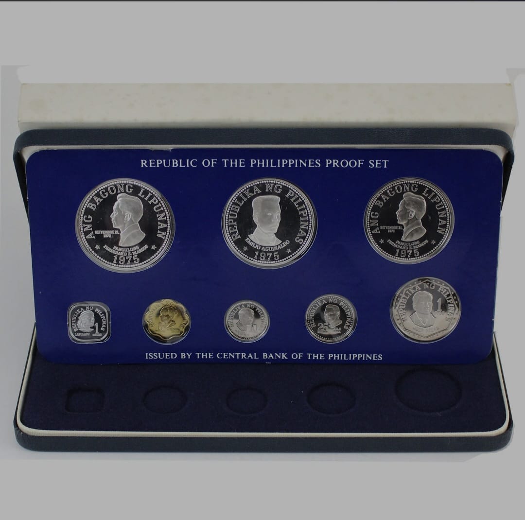 Philippines 1975 (2 Silver + 6) Coins Rare Minted by Franklin Mint Very Beautiful 8 Coins Set {SEE Description}