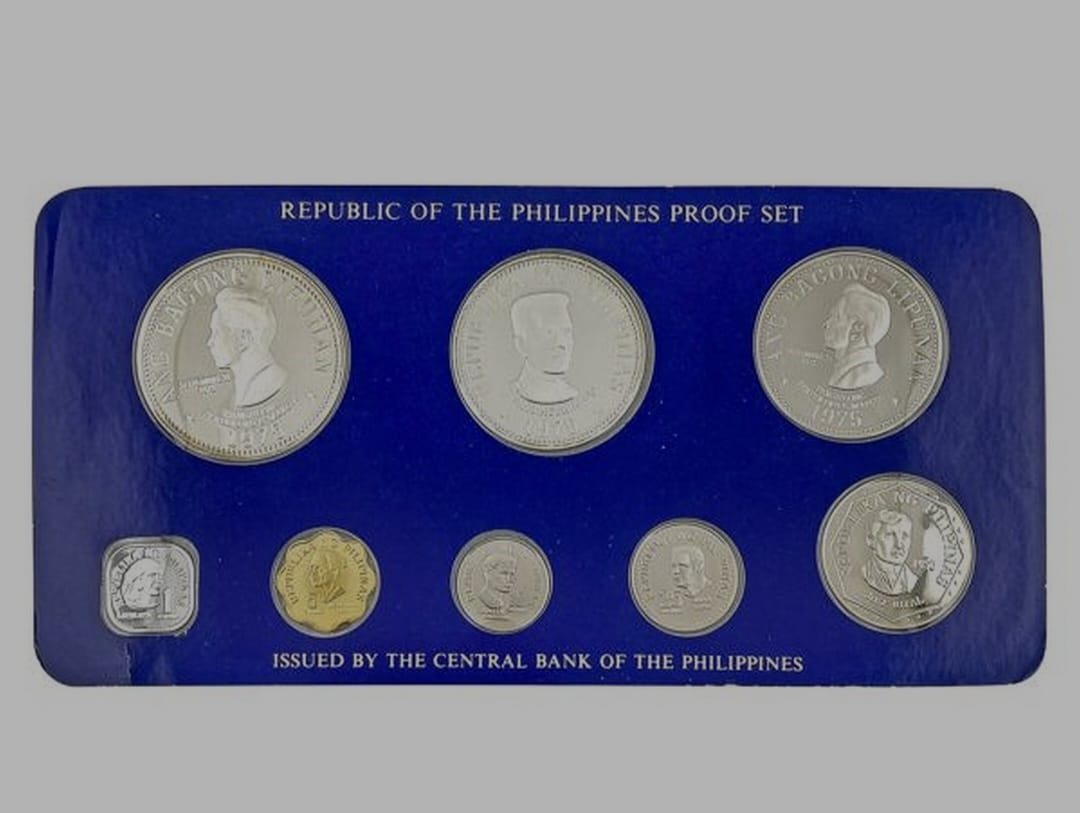 Philippines 1975 (2 Silver + 6) Coins Rare Minted by Franklin Mint Very Beautiful 8 Coins Set {SEE Description}