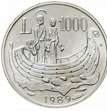 1989 Italy SAN Marino complete set 10 Coins UNC with silver in official folder silver coin weight Silver (.835) Weight 14.6 g