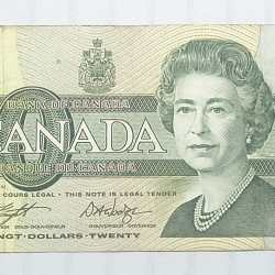 Canada 20 Dollar Old Issue Elizabeth (Ottawa 1991) Series Note #B-2
