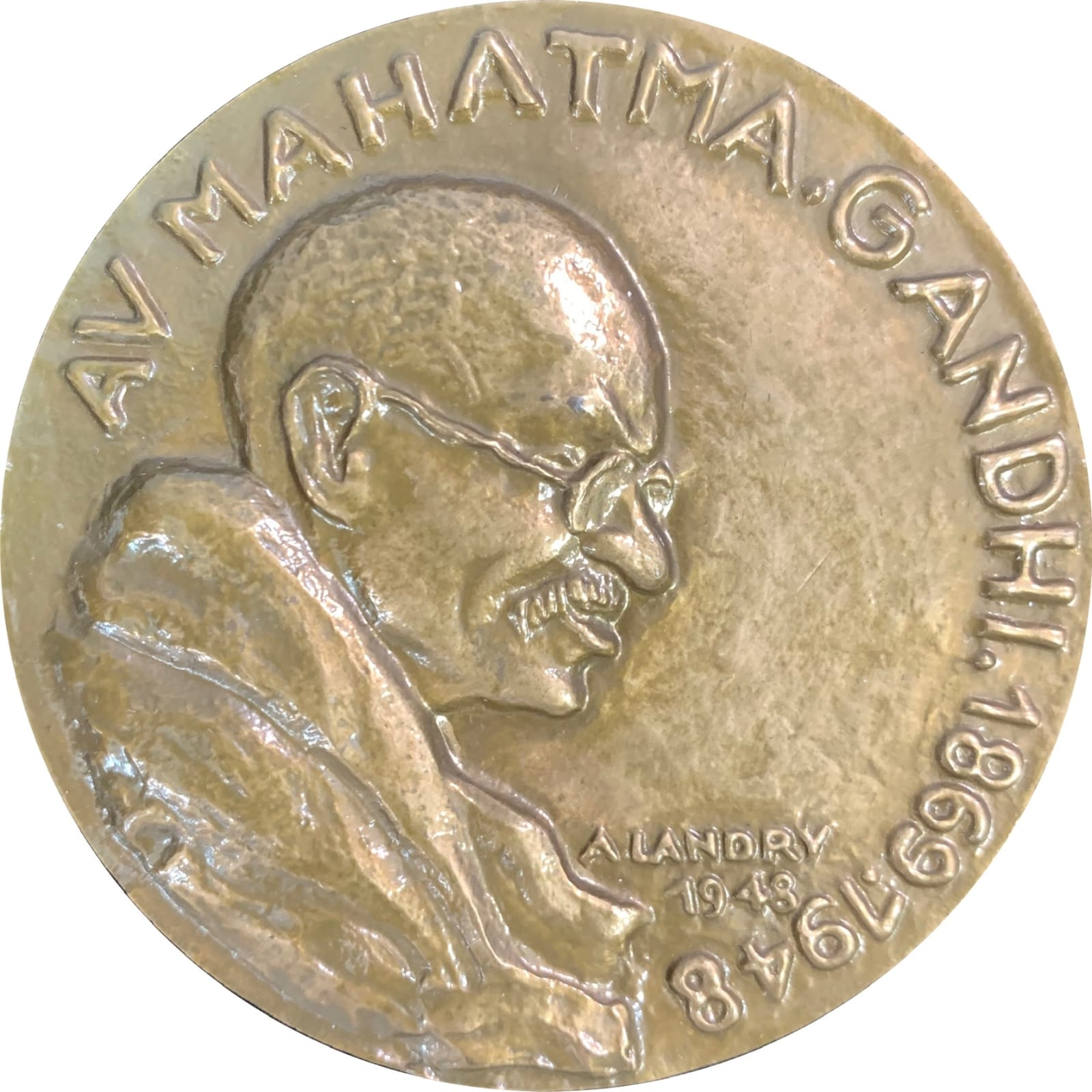France Medal - Mahatma Gandhi 1948 Medallion Big Size Weight 122 Gram With Beautiful Box And Stand