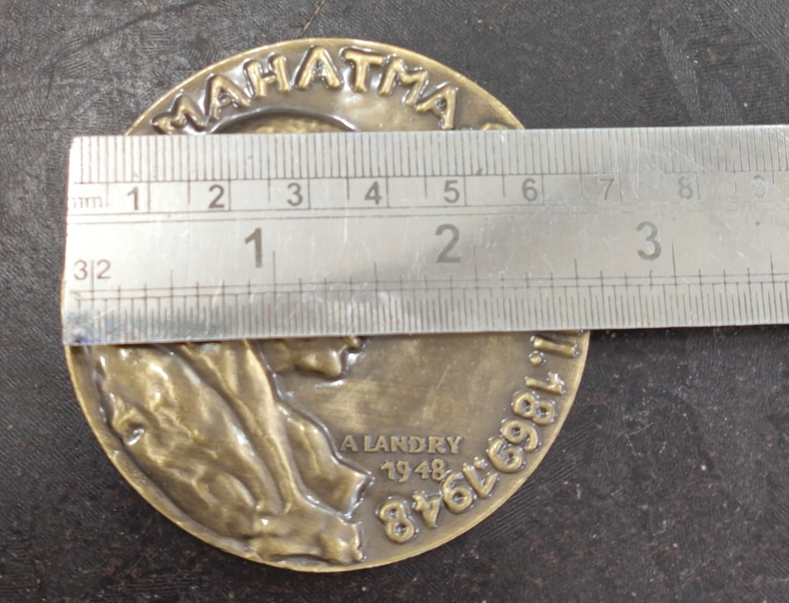 France Medal - Mahatma Gandhi 1948 Medallion Big Size Weight 122 Gram With Beautiful Box And Stand