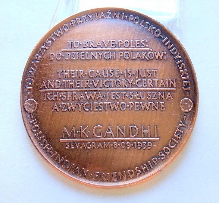 Mahatma Gandhi 1939 Polski India Friendship Issue Big Size 95 Gram With Box And Stand Beautiful Madilian