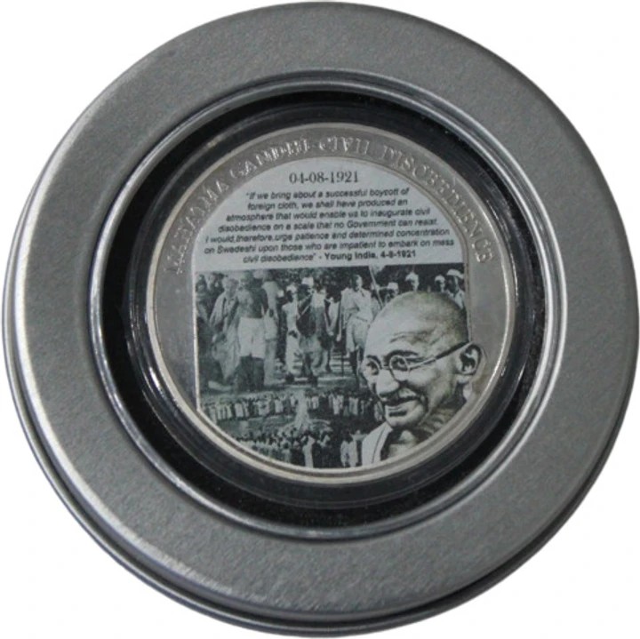 Mahatma Gandhi Civil Disobedience 1921 Beautiful Medallion With Box And Certificate