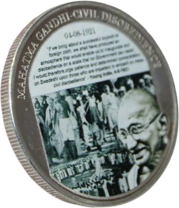 Mahatma Gandhi Civil Disobedience 1921 Beautiful Medallion With Box And Certificate