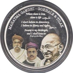 Mahatma Gandhi -Gokhale & Tilak (Fillers of Freedom movement) India -Pack Of 1 Silver Plated Extermaly Rare Coin Medieval Coin Collection 1 Coin