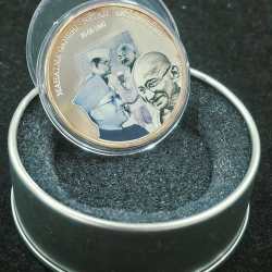 Mahatma Gandhi- 75 years of last meeting with netaji (1940 - 2015) silver plated medallion with box & certificate