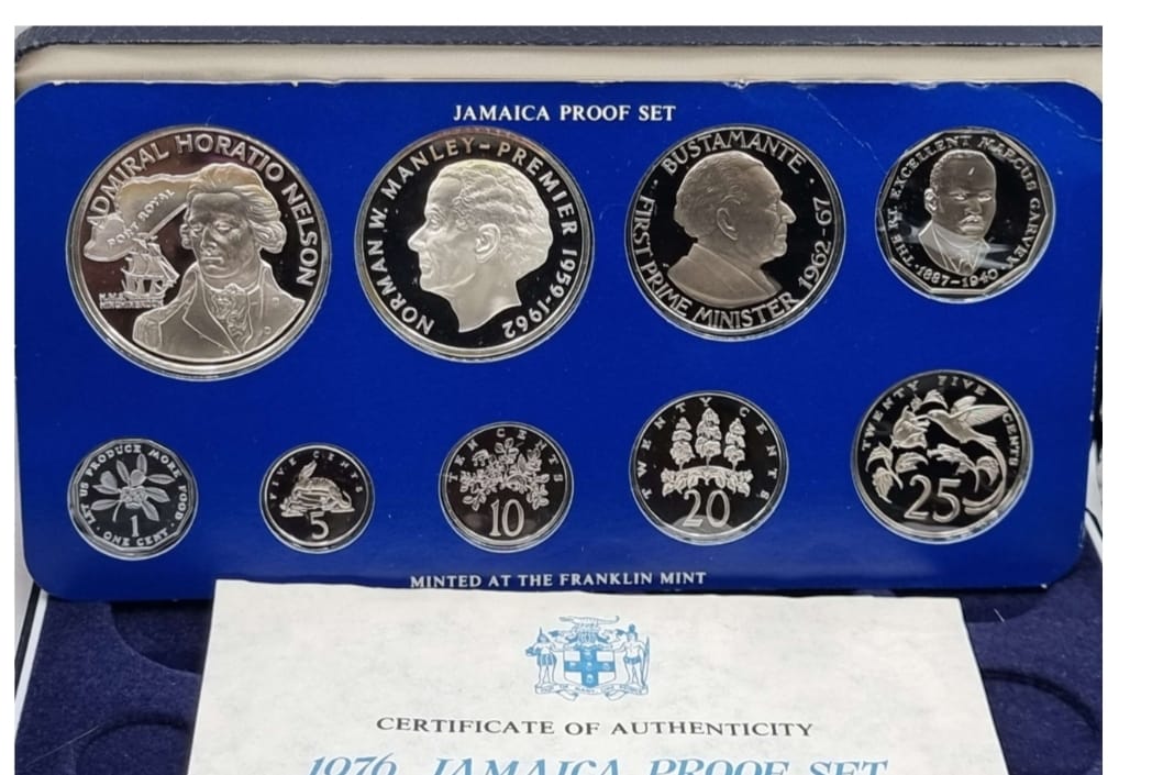 Jamaica Silver Proof Coin Year Set 1976 by Franklin Mint Franklin Mint