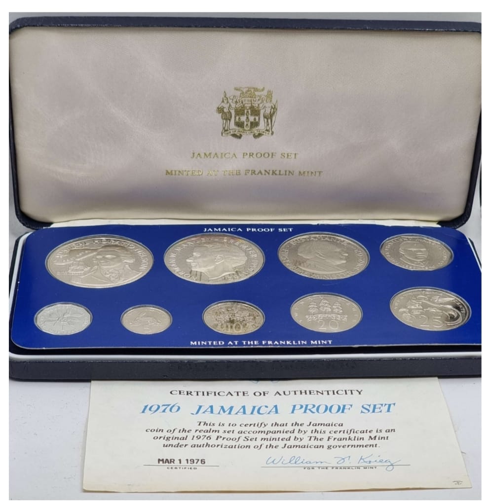 Jamaica Silver Proof Coin Year Set 1976 by Franklin Mint Franklin Mint