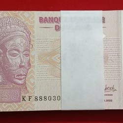 Congo 50 Francs 100 Notes Serial Bundle Rare