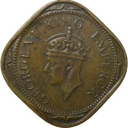 Nickel-Brass 2 Annas of George VI (AD 1942) of Bombay Mint