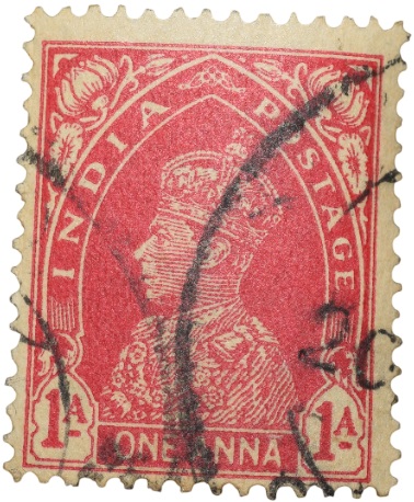 Postal Stamp of George VI 1 Anna Red Colour - Used Condition as per image.