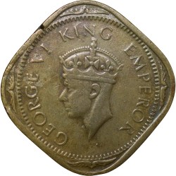 Nickel-Brass 2 Annas of George VI (AD 1942) of Bombay Mint
